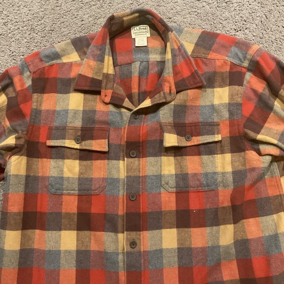LL Bean Vintage Men’s Traditional Fit Check Plaid Flannel Shirt Top Y2K NEW, XL - Picture 5 of 5